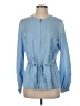 W by Worth Blue Long Sleeve Blouse Size XS - photo 1