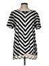 Khakis & Co Stripes Silver Short Sleeve Blouse Size L - photo 1
