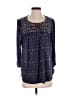 One September 100% Rayon Blue 3/4 Sleeve Blouse Size S - photo 1