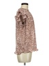 Cato 100% Polyester Animal Print Brown Short Sleeve Blouse Size M - photo 4