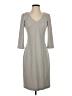 Emploi Solid Gray Casual Dress Size S - photo 1