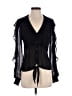Bebe 100% Silk Black Long Sleeve Silk Top Size XXS - photo 1