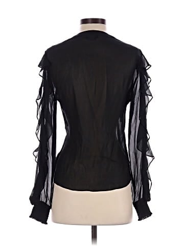 Bebe Long Sleeve Silk Top (view 2)