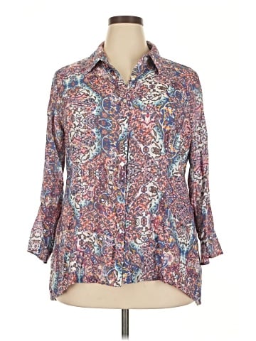 Notations 3/4 Sleeve Button-Down Shirt (view 1)