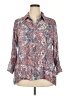Notations Paisley Purple 3/4 Sleeve Button-Down Shirt Size 2X - photo 1