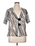 JM Collection Silver Short Sleeve Blouse Size XL (petite) - photo 1