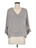 Buckle Black 100% Polyester Gray 3/4 Sleeve Blouse Size M - photo 1