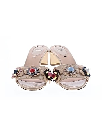 Fendi Patent Leather Flowerland Block Heel Sandals (view 2)