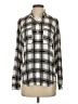 Express 100% Polyester Plaid Silver Long Sleeve Blouse Size S - photo 1