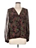 Club Monaco 100% Silk Brown Long Sleeve Silk Top Size M - photo 1