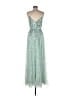 Mac Duggal 100% Polyester Green Teal Cocktail Dress Size 6 - photo 2