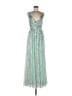 Mac Duggal 100% Polyester Green Teal Cocktail Dress Size 6 - photo 1