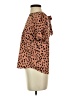 Papermoon 100% Polyester Animal Print Brown Short Sleeve Blouse Size XS - photo 5