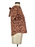 Papermoon 100% Polyester Animal Print Brown Short Sleeve Blouse Size XS - photo 4