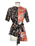 Zara 100% Polyester Orange Short Sleeve Blouse Size XS - photo 1