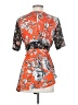 Zara 100% Polyester Orange Short Sleeve Blouse Size XS - photo 2