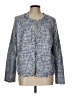 NANETTE Nanette Lepore Tweed Blue Blazer Size L - photo 1