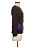 Lisa Perry 100% Merino Extra Fine Wool Color Block Brown pullover sweater Size M - photo 4