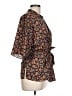 Jason Wu 100% Polyester Floral Black 3/4 Sleeve Blouse Size L - photo 4