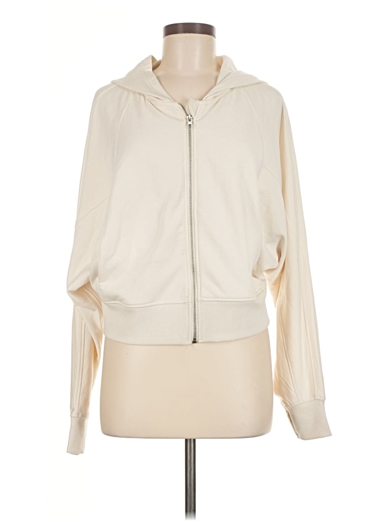 Pre-owned Danskin Zip Up Hoodie In Ivory