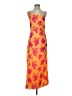 Unbranded 100% Polyester Tropical Orange Cocktail Dress Size S - photo 1