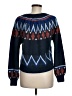 Sundry Chevron-herringbone Blue Pullover Sweater Size Med (2) - photo 2