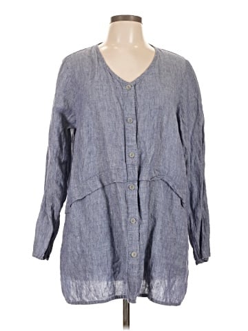 Flax 3/4 Sleeve Button-Down Shirt (view 1)