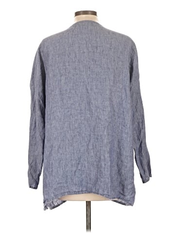 Flax 3/4 Sleeve Button-Down Shirt (view 2)
