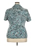 Fred David Animal Print Teal Short Sleeve Blouse Size 2X - photo 2