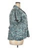 Fred David Animal Print Teal Short Sleeve Blouse Size 2X - photo 4