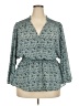 Eclair 100% Polyester Teal 3/4 Sleeve Blouse Size 2X - photo 1