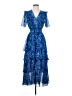 Hale Bob 100% Polyester Paisley Blue Cocktail Dress Size S - photo 1