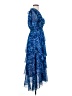 Hale Bob 100% Polyester Paisley Blue Cocktail Dress Size S - photo 4