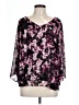 Jennifer Lopez 100% Polyester Purple 3/4 Sleeve Blouse Size L - photo 1