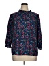 SimpleFun 100% Polyester Floral Blue 3/4 Sleeve Blouse Size XL - photo 1