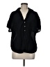 Grayson 100% Cotton Black Short Sleeve Blouse Size Med (3) - photo 1
