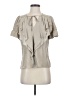 Parker 100% Silk Gray Short Sleeve Silk Top Size XS - photo 1