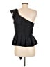 Self-Portrait 100% Polyester Black Blue Sleeveless Top Size 8 - photo 2