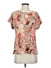C established 1946 Animal Print Brown Short Sleeve Blouse Size S - photo 1