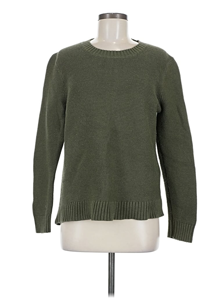 Pre-owned J.crew Mercantile Long Sleeve Top Green Crew Neck Tops