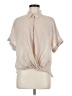 Forever 21 Metallic Ivory Short Sleeve Blouse Size M - photo 1