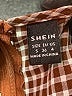 Shein 100% Polyester Checkered-gingham Brown Casual Dress Size 4 - photo 7