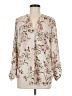 Soho 100% Polyester Floral Ivory Long Sleeve Blouse Size M - photo 1
