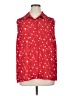 Pleione 100% Polyester Hearts Red Sleeveless Blouse Size 1X - photo 1