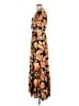 Express 100% Polyester Print Brown Casual Dress Size S - photo 5