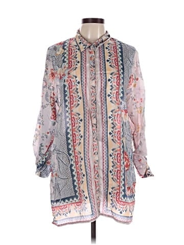Johnny Was Long Sleeve Silk Top (view 1)