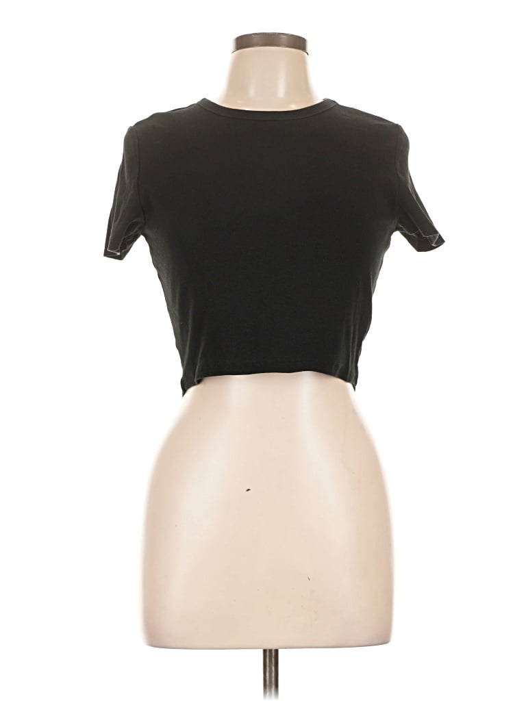 Pre-owned Zara Short Sleeve T-shirt In Black