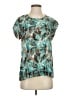 Ann Taylor 100% Polyester Teal Short Sleeve Blouse Size S - photo 1