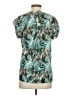 Ann Taylor 100% Polyester Teal Short Sleeve Blouse Size S - photo 2