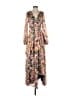 Olia 100% Polyester Floral Brown Pink Casual Dress Size S - photo 1